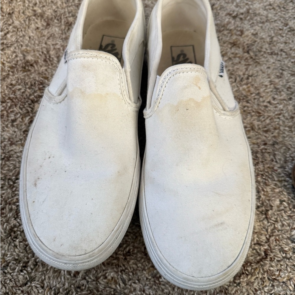 Vans Classic White Canvas Slip-Ons - Picture 6 of 8